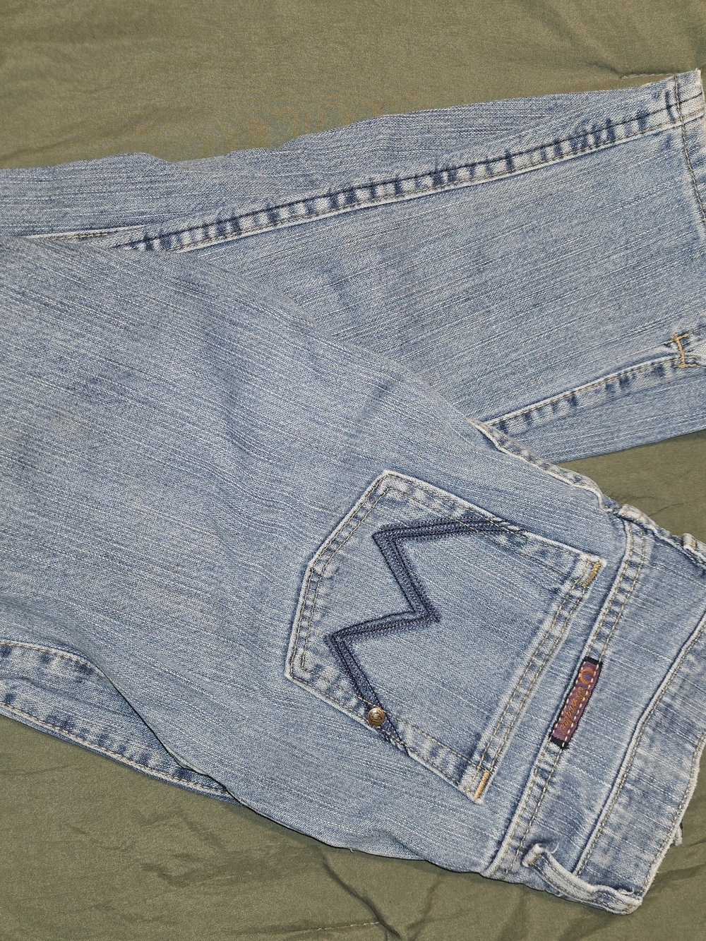 Wrangler Light Blue Boot Cut Jeans with Back Pocket Stitch